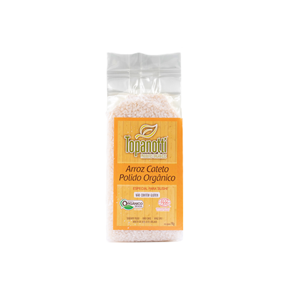 ARROZ CATETO POLIDO ORGANICO TOPANOTTI SEM FUNDO